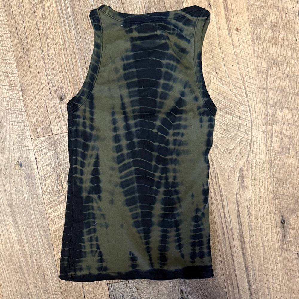 AllSaints Olive & Black Tie-Dye Muscle Tank - Picture 4 of 7